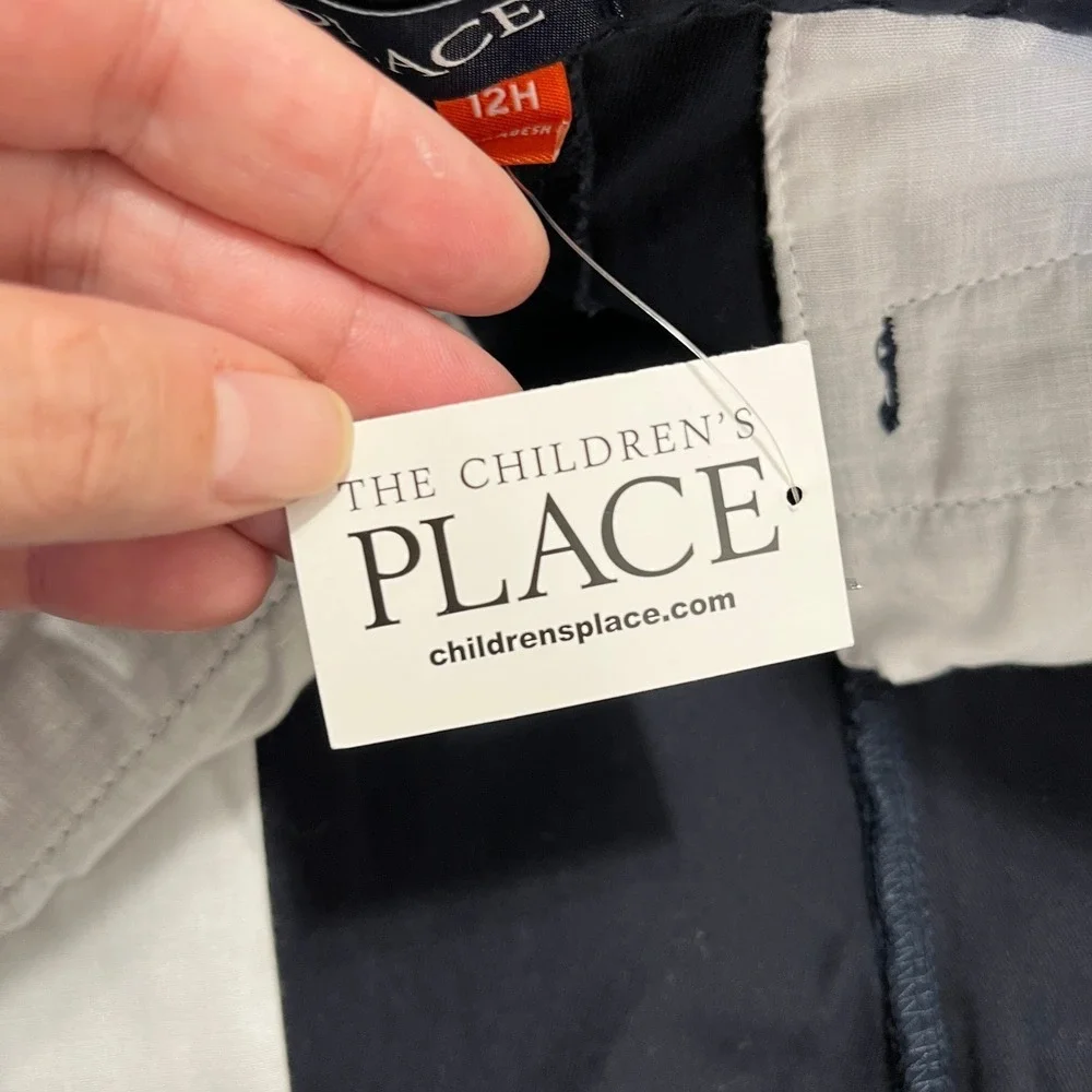 Childrens Place Pants Boys 12‎ Husky Navy Dress Flat Front Modern Essentials NWT